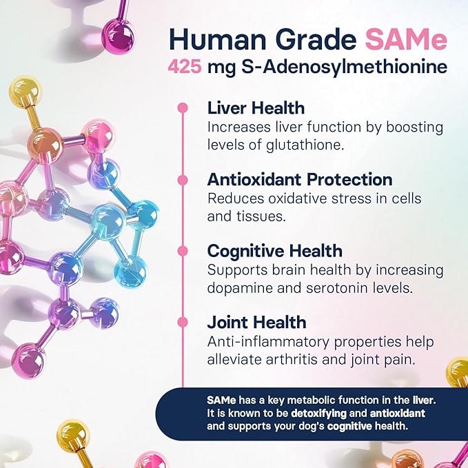 Liver Health Supplement for Large Dogs - Milk Thistle for Dogs Liver Support with S-Adenosylmethionine (Same) & Silybin - 30 Tablets