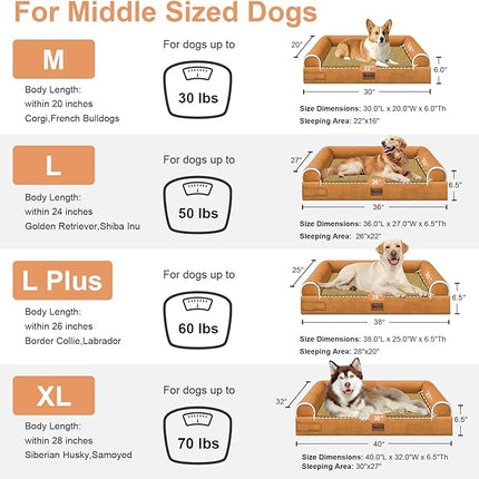 Small Dog Bed Orthopedic Washable: Beds Bolster Small Sized Dogs Bed Egg Crate Foam Couch Sofa Waterproof with Removable Cover - Orange