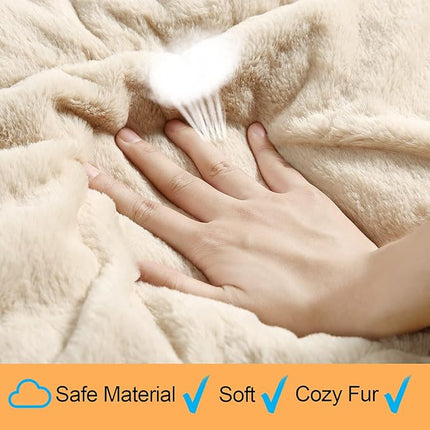 Dog Beds Crate Pad for Medium/Large Dogs Ultra Soft Dog Crate Bed Washable & Anti-Slip Kennel Pad for Dogs Cozy Sleeping Mat,Cream 36inch