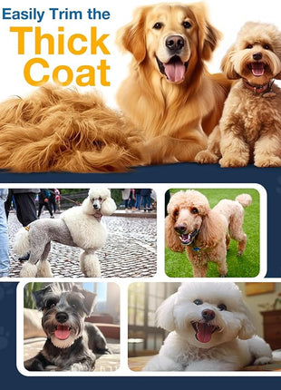 oneisall Dog Clippers for Grooming for Thick Heavy Coats/Low Noise Rechargeable Cordless Pet Shaver with Stainless Steel Blade/Waterproof Dog Shaver for Dogs Pets and Animals (Sliver)