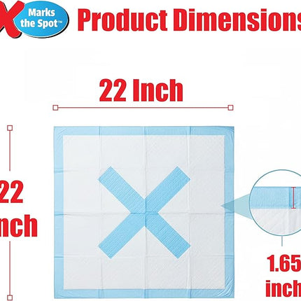 SPOT X Marks The Spot Puppy Training Pads – Extra Absorbent, Adhesive Strips, Pheromone-Enhanced Attractant for Potty Training, 22" x 22", 30-Pack