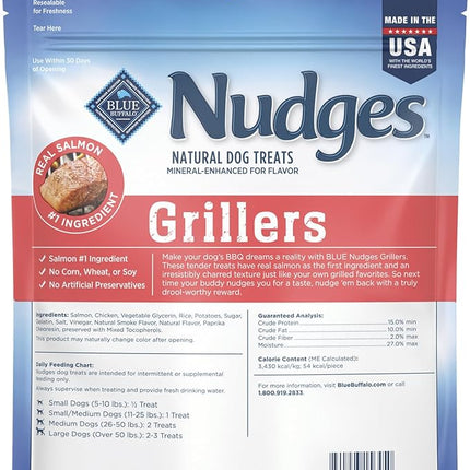 Blue Buffalo Nudges Grillers Natural Dog Treats, Made in The USA with Real Salmon, 16-oz. Bag