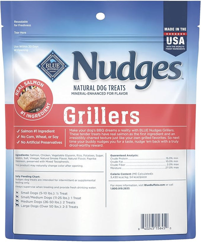 Blue Buffalo Nudges Grillers Natural Dog Treats, Made in The USA with Real Salmon, 16-oz. Bag