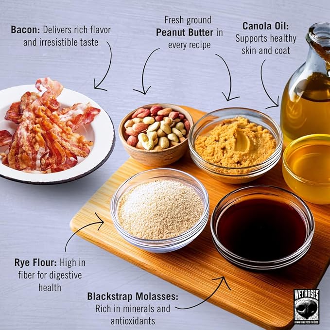 Organic Crunchy Dog Treats – for All Pet Sizes, Breeds – All-Natural Puppy Treat, Senior Dog Snack – 100% Human-Grade – Delicious Chews for Dogs - Meaty Mesquite Bacon, 14 Oz (2 Pack)