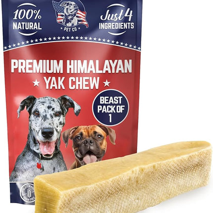 Devil Dog Pet Co. Himalayan Yak Cheese Dog Chews, Beast - 1 Pack, 100% Natural & Healthy, Lactose-Free, Long-Lasting Dog Treats, Premium Yak Milk Chew Bones for Dogs