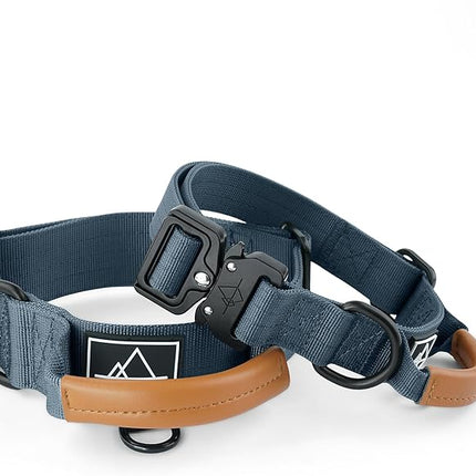 Made to ROAM Premium Explorer Control Collar - Adjustable Heavy Duty Nylon Dog Collar with Quick-Release Metal Buckle and Leather Handle (Colorado Nightsky, Size 2, Control)