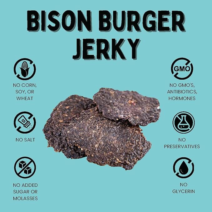 Winnie Lou Bison Burger Jerky Dog Treats – Limited Ingredient, Human Grade, Training Treats for Small, Medium & Large Dogs, Made in USA (1 Pack)