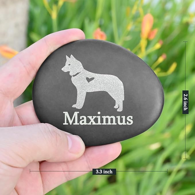 Dog Memorial Gifts for Loss of Dog - Personalized Pet Memorial Stones for Dogs - Dog Grave Markers - Pet Loss Gifts - in Memory of Dog Gifts - Loss of Pet Sympathy Gifts - Pet Memorial Gifts