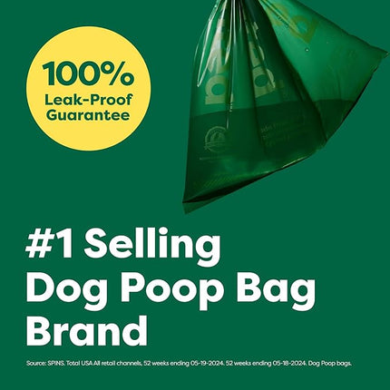 Earth Rated Dog Poop Bags, Guaranteed Leakproof and Extra Thick Waste Bag Single Refill Rolls for Dogs, Unscented, 315 Count