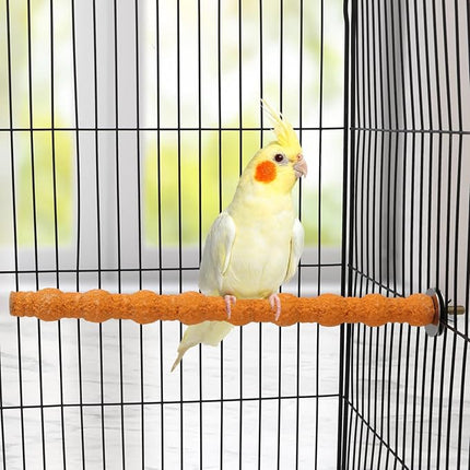 Hypeety Wood Perch Stand Paw Grinding Stick Toy Colorful Pet Bird Cage Stand Platform for Bird Parrot Budgies Parakeet Cockatiels Cage Accessories (Random Color) (10in / 25cm)