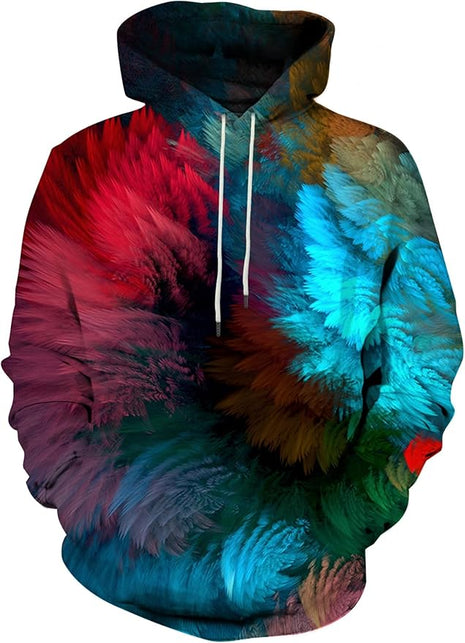 Yasswete Unisex Adults 3D Printed Fashion Hoodies for Men Women Pullover Novelty Sweatshirts with Big Pockets