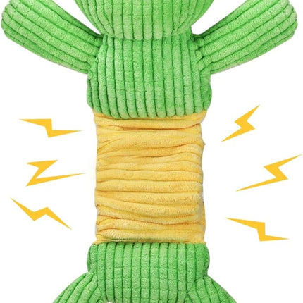 Dog Squeak Toys Durable Plush Dog Toy with Crinkle Paper, Tug of War Pull Toys for Puppies, Interactive Dog Chew Toys for Small, Medium and Large Dogs