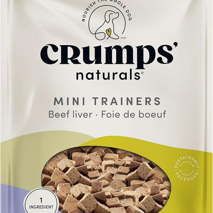Crumps' Naturals Freeze Dried Beef Liver Mini Trainers, 4.4oz, Dog Treats