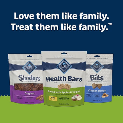 Blue Buffalo Health Bars Mini Crunchy Dog Biscuits, Oven-Baked with Natural Ingredients, Apples & Yogurt, 32-oz Bag