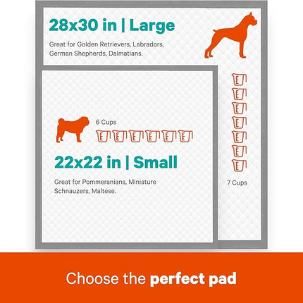 ASPCA - Scented Puppy Pads | Extra Absorbent Dog Training Pads for Cats & Dogs | Leak-Proof Layers | Odor Control & Quick-Dry | Non-Slip & Tear-Resistant | Travel Friendly | Pack of 100 | Size 22"x22'