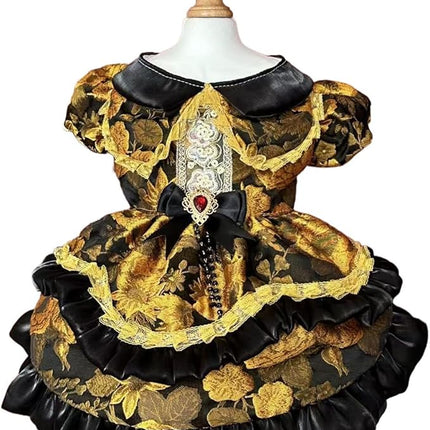 Fashion Sweet Puppy Dog Lace Princess Tailored Dress for Mini and Petite Dog A-Black Small