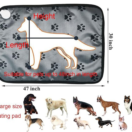 Extra Large Pet Heating Mat for Dogs and Cats - Waterproof, Indoor/Outdoor Dog Heating Pad - Easy Clean