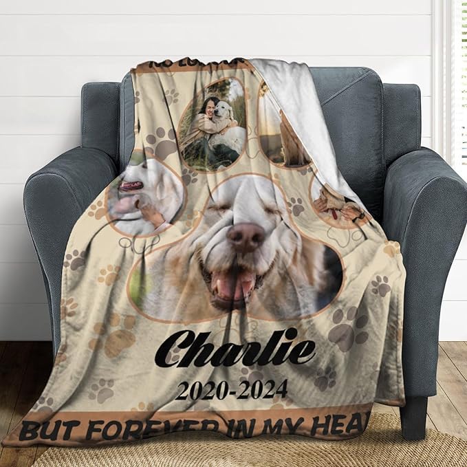 Artsadd Custom Dog Memorial Gifts for Loss of Pet Cat, Personalized Dog Blankets with Photos, Pet Memorial Throw Blanket Gifts, Pet Loss Gifts, in Loving Memory Blanket for Pet Cat Lovers