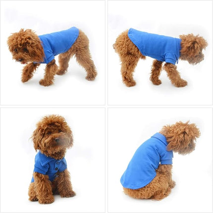 lovelonglong Basic Dog Polo Shirts Premium Cotton, Polo T-Shirts for Large Medium Small Dogs with a Two-Button Collar Blank Color Blue XXXL