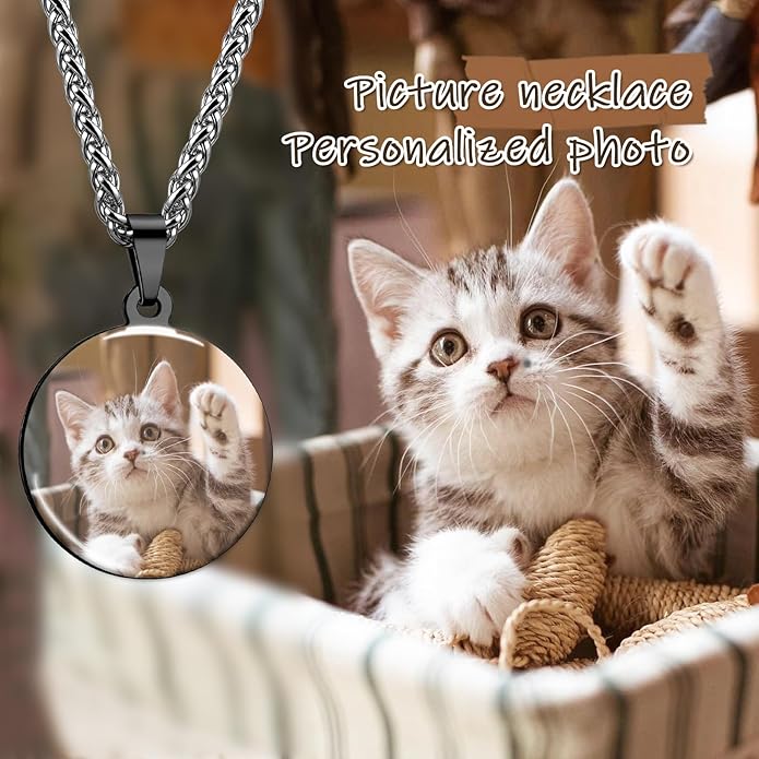 Custom Pet Necklace, Personalized Dogs Necklaces for Women, Dogs Remembrance Jewelry, Picture Necklace Personalized Photo, Customized Dog Memorial Gifts for Loss of Dog