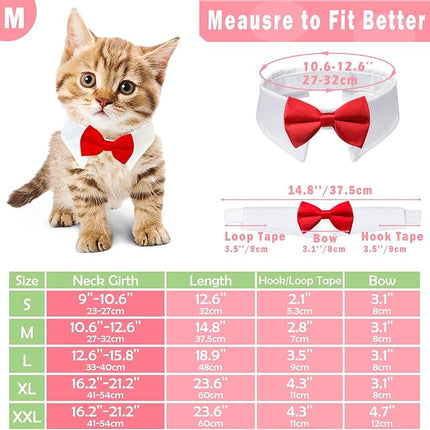 Dog Bowtie, KOOLMOX Tux Dog Collar for Weddings with Handcrafted Adjustable White Collar and Black Tie, Classic Neck Tie for Small to Medium Dogs Cats Puppies Valentine's Costumes