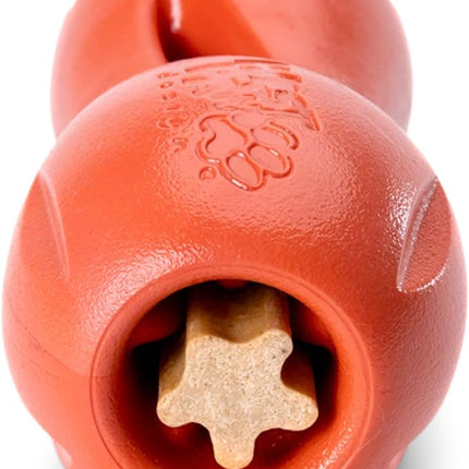 West Paw Qwizl Treat Dispensing Dog Toy for Tough Chewers- Durable Long Lasting Chew and Fetch Toy Keeps Dogs Engaged- Dishwasher Safe Safe Materials Made in USA - Cardinal Red, Large