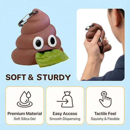 Cute and Functional Dog Poop Bag Holder for Leash Sturdy Dog Poop Bag Dispenser Includes 1 Roll 15 Bags