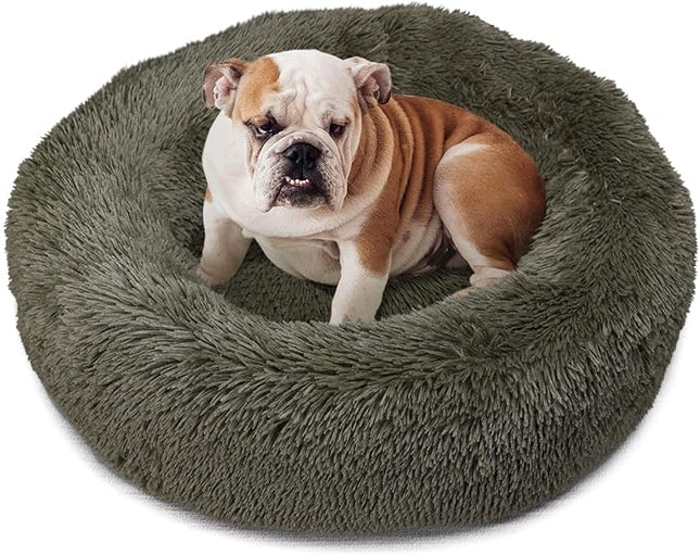 nononfish Dog Bed Mat for Medium Dogs, Army Green Orthopedic Pet Bed, 30x30x7 inches, High Density Fiber Cotton, Stuffed, Washable, Indoor, 30 pounds Weight Capacity