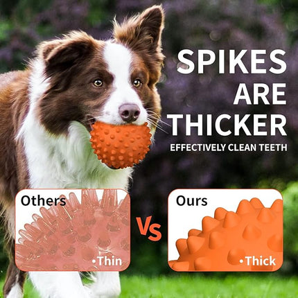 Apasiri Dog Balls for Aggressive Chewers, Dog Toys for Aggressive Chewers, Squeaky Balls for Dogs, Floatable Dog Toys for Aggressive Chewer Large Breed Peanut Butter 2 Pack