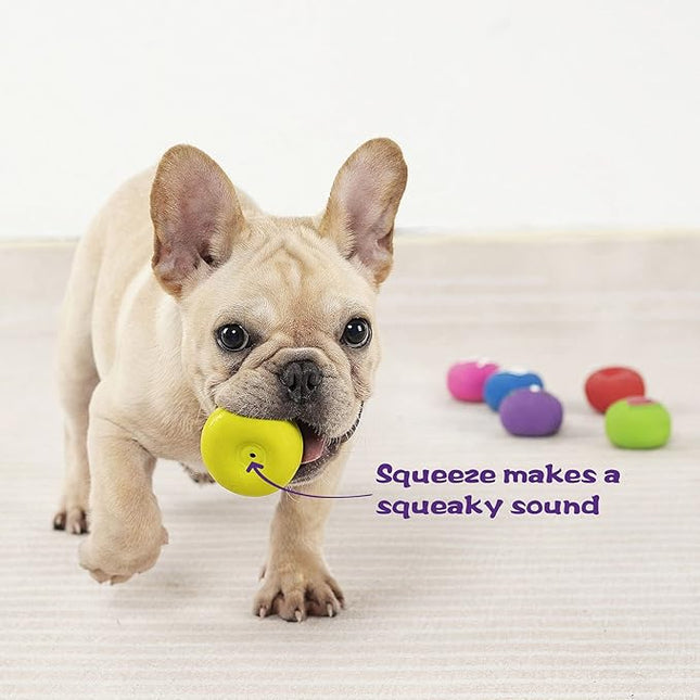 Squeaky Dog Ball, Latex Cute Dog Toys for Puppy and Small Dogs Soft Rubber Fetch Play Catch Ball Bounce and Funny Squeak Pet Toys