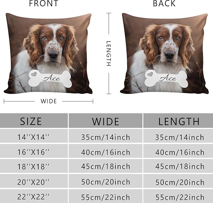 Funny DIY Personalized Pet Memorial Throw Pillows with Pictures Name, Custom Pet Memorial Gifts for Loss of Dogs, Dog Cat Memorial Pillow, Customized Bereavement Sympathy Gifts for Pet Lover
