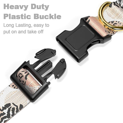 Rnivvi Dog Collar for Medium Dogs, Cute Heavy Duty Adjustable Puppy Collar with Quick Release Buckle for Boy Girl & Female, Pet Accessories for Walking Running, M Length 1" Width, Modern Abstract Art
