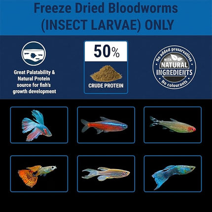Tetra BloodWorms 0.25 Oz, Freeze-Dried Food for Freshwater and Saltwater Fish, Seafood(Pack of 2)
