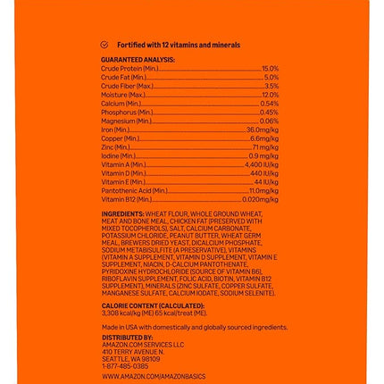 Amazon Basics Crunchy Dog Biscuits Peanut Butter Flavor Dog Treats 5 lb. Box