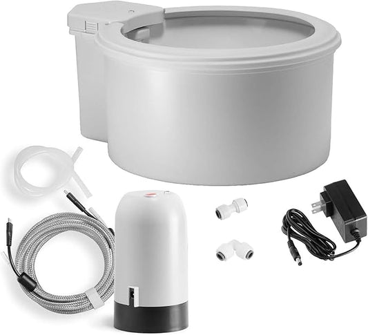 Always Full® 9" Pet Water Bowl and Bottle Pump Bundle, Self-Refilling, Clean Filtered Water, App-Enabled Hydration Monitoring, Easy Upgrade to Wall Unit, Cat and Dog Water Bowls