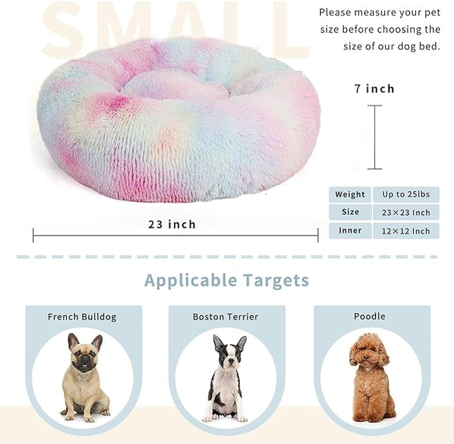 nononfish Puppy Beds for Small Dogs Washable for Crate 23 Inches Self Warming Anti Anxiety