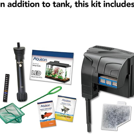 Aqueon Aquarium Fish Tank Starter Kit with LED Lighting 10 Gallon Fish Tank