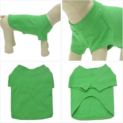 Lovelonglong Bulldog Clothes Dog Clothing Blank T-Shirt Tee Shirts for French Bulldog English Bulldog American Pit Bull Pugs 100% Cotton Skin Care Green B-M