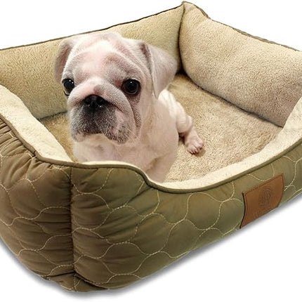 American Kennel Club Orthopedic Circle Stitch Cuddler Pet Bed, Taupe, 25x21