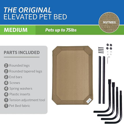 Coolaroo Original Elevated Dog Bed - Breathable Off-The-Ground Pet Bed with Cooling Fabric, Joint Relief & Moisture-Resistant Fabric, 100% Recyclable, Easy Clean, Nutmeg, Medium