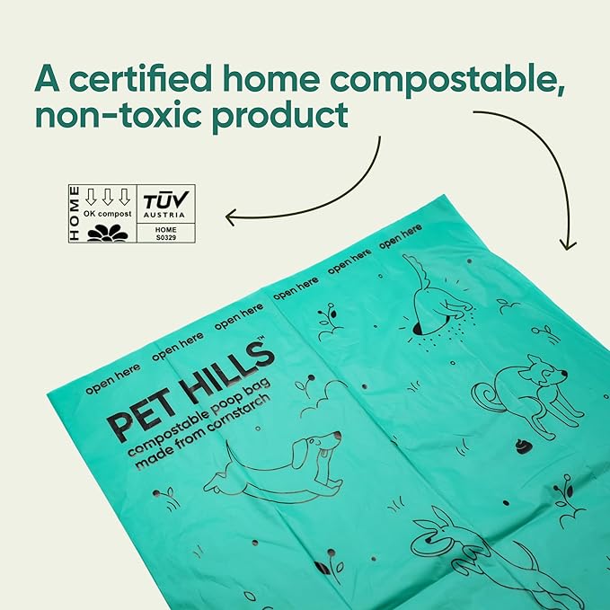 Heavy Duty Compostable Dog Poop Bags – 120 Count, 25% Thicker, Leakproof & Unscented Refills, Fits All Dispensers, Plant-Based, TÜV OK Compost HOME Certified