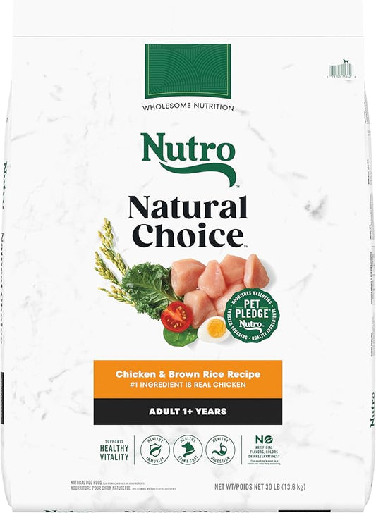 Nutro Natural Choice Adult Dry Dog Food, Chicken and Brown Rice Recipe, 30 lbs.