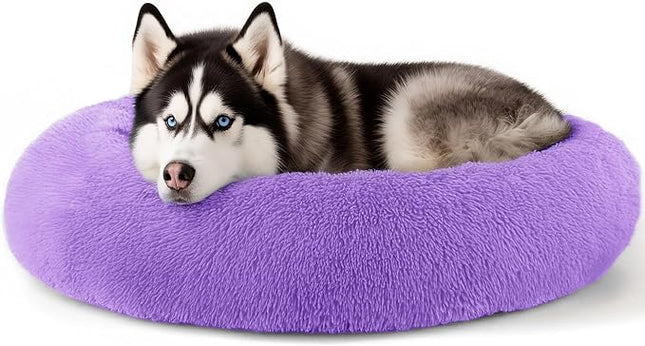 Extra Large Dog Beds, 36 Inch Human Dog Anxiety Relief Comfort Bed, Indestructible & Chew Proof Pet Beds (Purple)