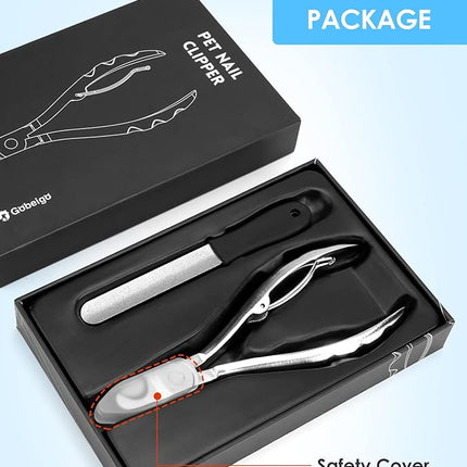 Gobeigo Upgrade Wide Open Dog Nail Clippers for Large Dogs Cut Like Butter, Heavy Duty Dog Nail Trimmer Full Metal Razor Sharp Professional for All Dogs Cats with Thick Toenail