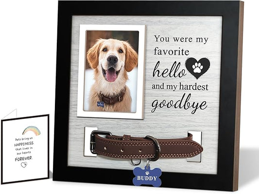 Dog Loss Gifts,Pet Memorial Frame with Collar Holder,Dog and Cat Collar Memorial Frame,Pet Memorial Gift for Dogs,Pets Loss Sympathy Gift for Pet Lover,Dog Moms-HG