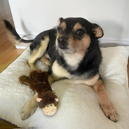 Best Pet Supplies Squeaky Dog Toys with Soft Durable Fabric for Small, Medium and Large Pets Interactive Toy for Indoor Play, Supports Active Biting and Play - Monkey, Squirrel, Large