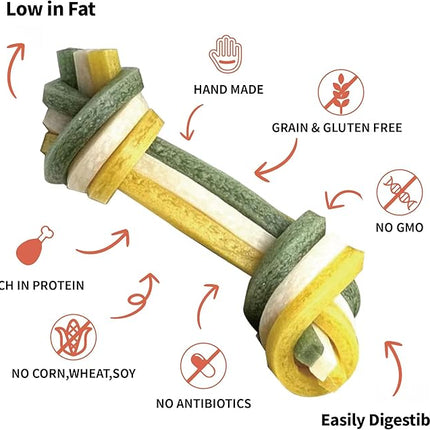 Rawhide Free Triple Dental Floss Dog Treats 15 pcs/Bag