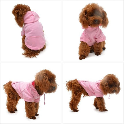Lovelonglong Blank Basic Hoodie Sweatshirt for Dogs 100% Cotton Fits Small Medium Dachshund Large Dog Pink 3XL