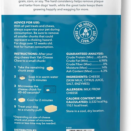Amazon Brand - Wag Yak Cheese Himalayan Dog Chews, Dog Treats for Small Size Dogs, All Natural, High Protein for Aggressive Chewers, 15lbs and Smaller, 3 Count, 3.3 oz