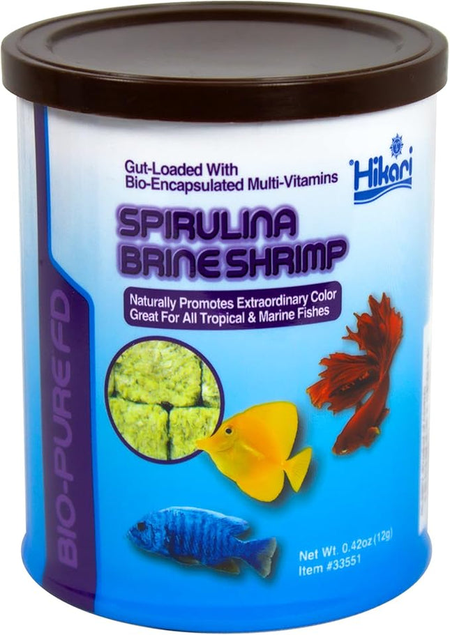 Hikari Bio-Pure Freeze Dried Spirulina Brine Shrimp Cubes for Pets, 0.42-Ounce
